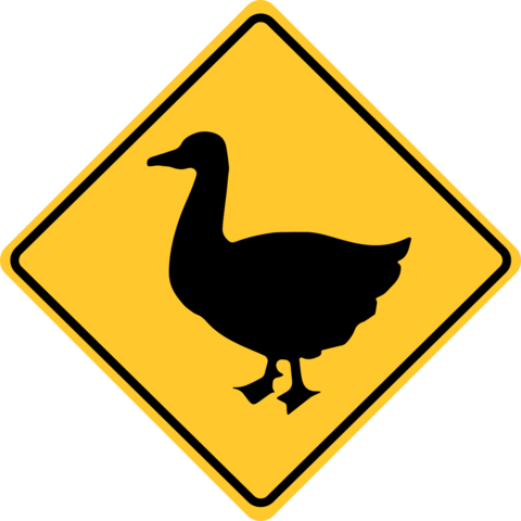Yellow and Black Duck Crossing Road Sign Template
